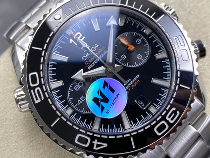 Omega Seamaster 46mm Black Dial Sliver Case Black Bezel Steel