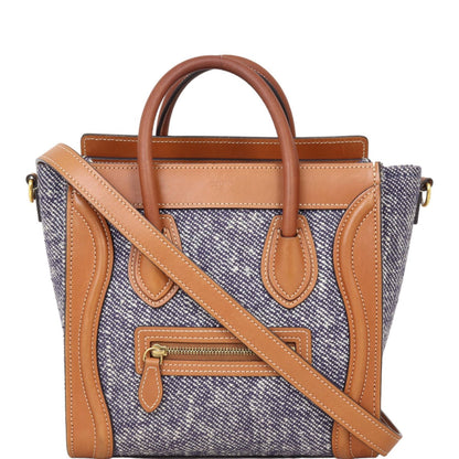 Celine Nano Luggage Tote Denim
