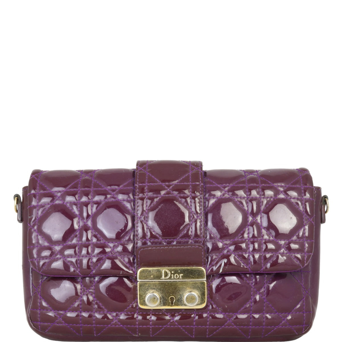 Dior Cannage New Lock Patent Pouch Rovelle Bags