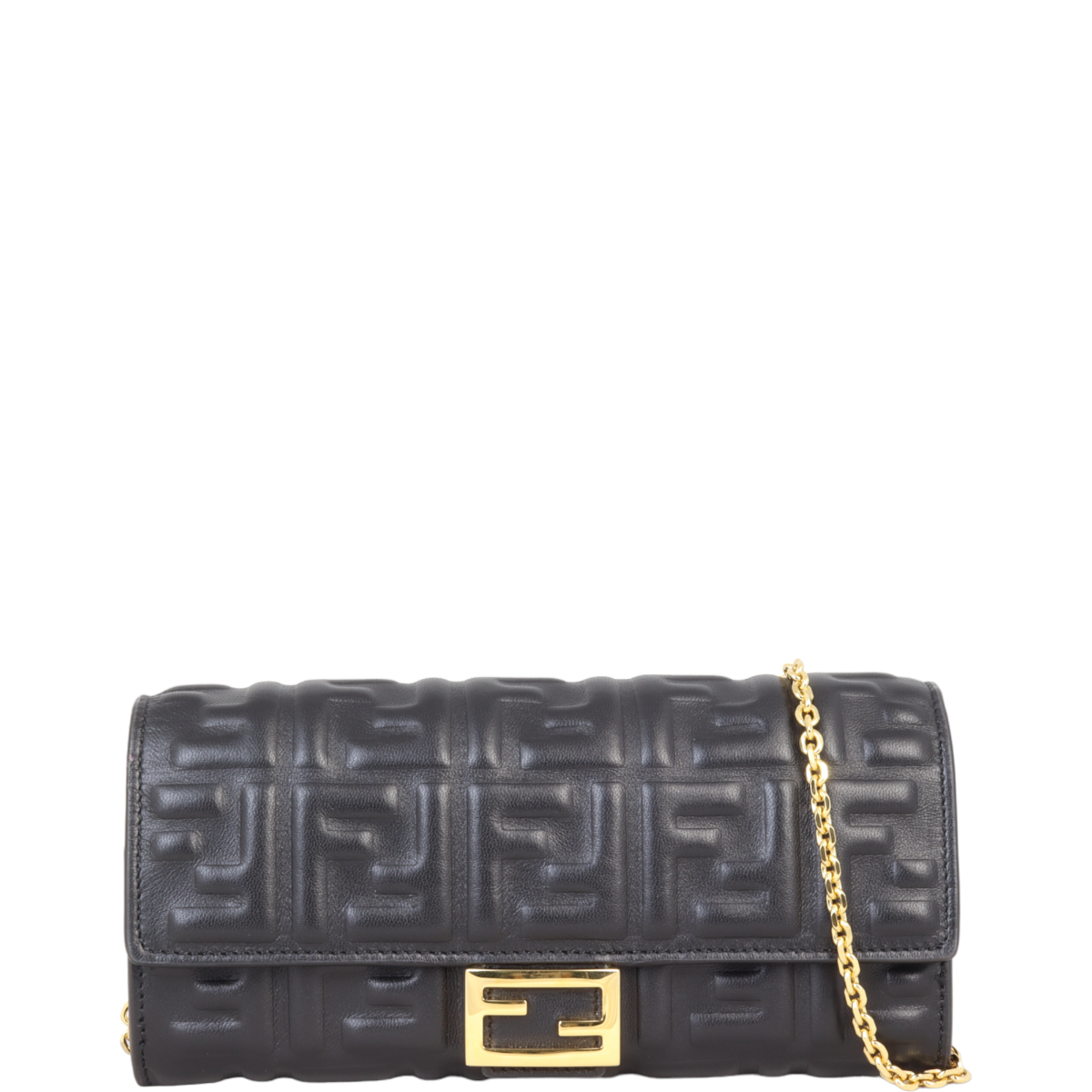 Fendi Baguette FF Embossed Wallet on Chain Rovelle Bags
