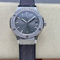 Hublot Classic Fusion Titanium Diamonds 33mm Watch Grey Leather Strap