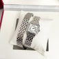 Panthere 22mm Silver Diamond Bezel Double Chain 44cm