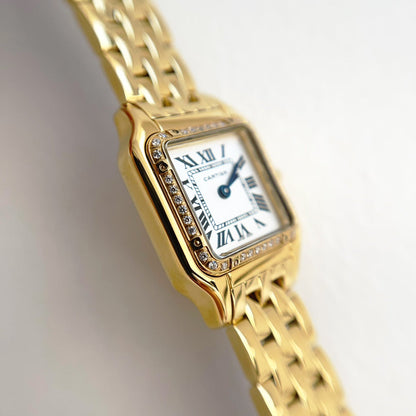 Panthere 22mm Gold Diamond Bezel Double Chain 44cm