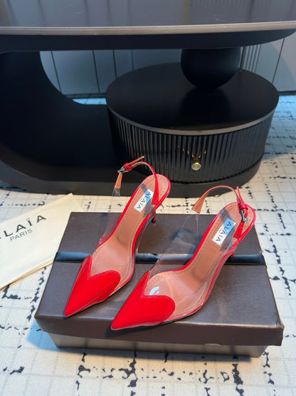 ALAIA HIGH SLINGBACK 25S 90 MM IN RED CALFSKIN