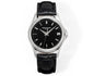 Patek Philippe Calatrava 37mm Black Dial Black Leather Strap