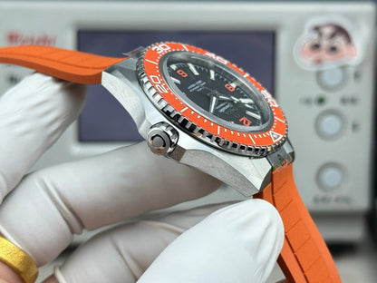Omega Seamaster Planet Ocean 600M 42mm Steel Black Dial Orange Rubber Strap