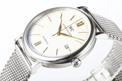 IWC Portofino 40mm Cream Dial Steel Strap Gold Numerals