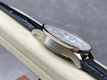 IWC Portuguese 41mm Black Dial Steel Case Pink Gold Numerals Crocodile Leather