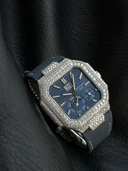 Patek Philippe Cubitus 45mm Diamond Case Blue Fabric Strap