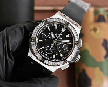 Hublot Big Bang Chronograph 44mm Steel Case Diamond Benzel