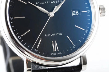 IWC Portofino 40mm Black Dial Steel Case Black Crocodile Leather Strap