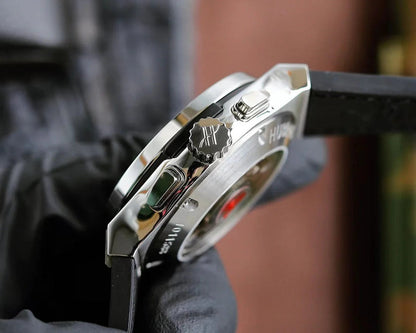 Hublot Classic Fusion Chronograph Titanium 45mm Watch With Black Leather Strap
