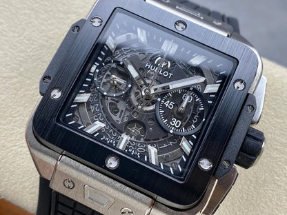 Hublot Square Bang Unico Titanium Ceramic 42mm Creamic Benzel Watch