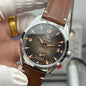 Omega Seamaster Railmaster 38mm Brown Dial Brown Leather Strap
