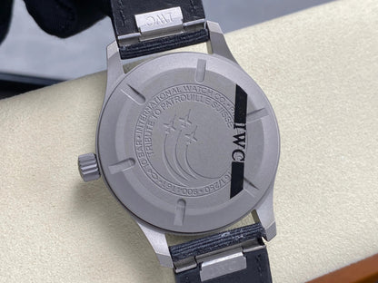 IWC Pilot 40mm Black Dial Gray Case Woven Fabric Strap