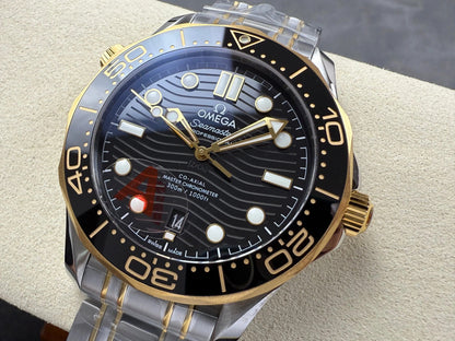 Omega Seamaster Diver 300M Co-Axial Master Chronometer 42mm Watch Steel Gold