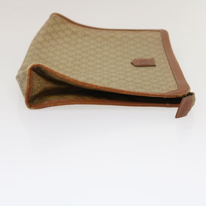 Luxury CELINE Macadam Pouch Clutch Bag PVC Leather Beige jk1328