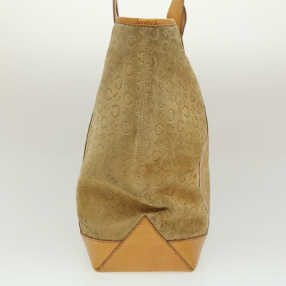 Luxury CELINE C Macadam Canvas Tote Bag Suede Beige ai599