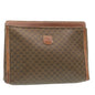 Luxury CELINE Macadam Canvas Clutch Bag PVC Leather Brown ki1226