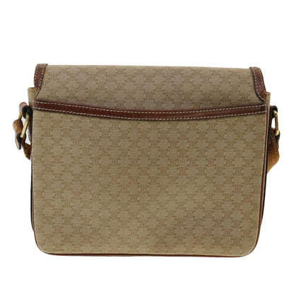 Luxury CELINE Macadam Canvas Shoulder Bag Beige ki2254