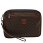 Luxury CELINE Macadam Canvas Clutch Bag PVC Leather Brown ki3150