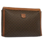 Luxury CELINE Macadam Canvas Clutch Bag PVC Leather Brown ki3409