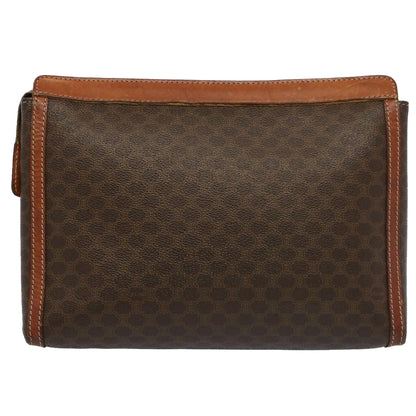 Luxury CELINE Macadam Canvas Clutch Bag PVC Leather Brown ki3409