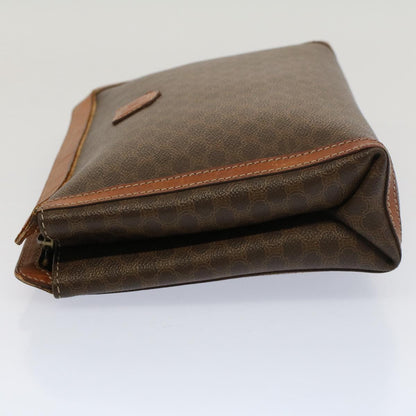 Luxury CELINE Macadam Canvas Clutch Bag PVC Leather Brown ki3409