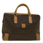 Luxury CELINE Macadam Canvas Boston Bag PVC Leather Brown ki3691