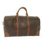 Luxury CELINE Macadam Canvas Boston Bag PVC Leather Brown ki3775