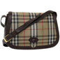 Luxury BurberrySs Nova Check Shoulder Bag Canvas Beige Auth ki4096