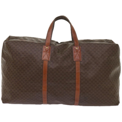 Luxury CELINE Macadam Canvas Boston Bag PVC Brown ki4112