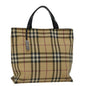 Luxury Burberry Nova Check Hand Bag PVC Beige Auth ki4182