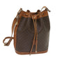 Luxury CELINE Macadam Canvas Shoulder Bag PVC Leather Brown ki4237