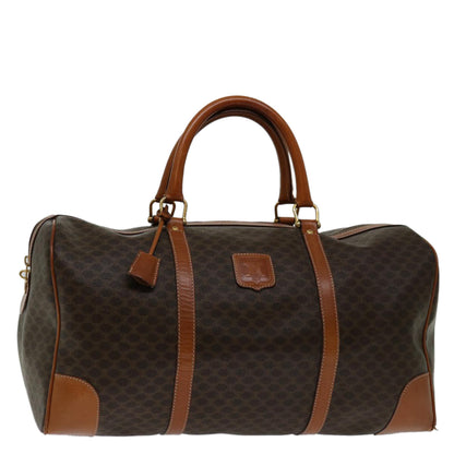 Luxury CELINE Macadam Canvas Boston Bag PVC Brown ki4266