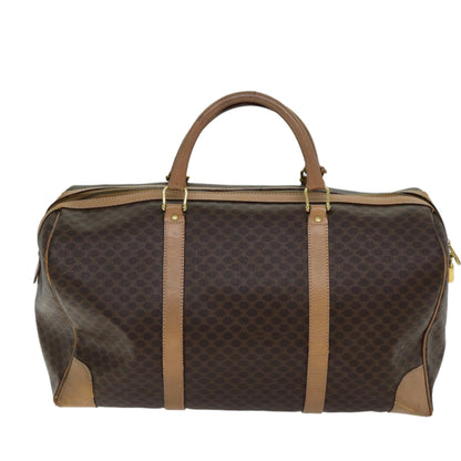 Luxury CELINE Macadam Canvas Boston Bag PVC Brown ki4391