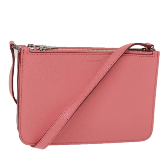 Burberry Auth Leather Pink Shoulder Bag