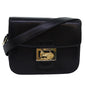 Luxury CELINE Horse Carriage Shoulder Bag Leather Black ki4569