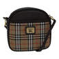 Luxury BurberrySs Nova Check Shoulder Bag Canvas Beige Brown Auth ki4917A