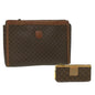 Luxury CELINE Macadam Canvas Coin Purse Clutch Bag PVC Leather 2Set Brown kk159