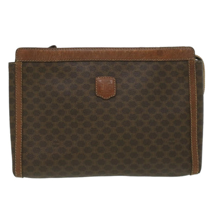 Luxury CELINE Macadam Canvas Coin Purse Clutch Bag PVC Leather 2Set Brown kk159