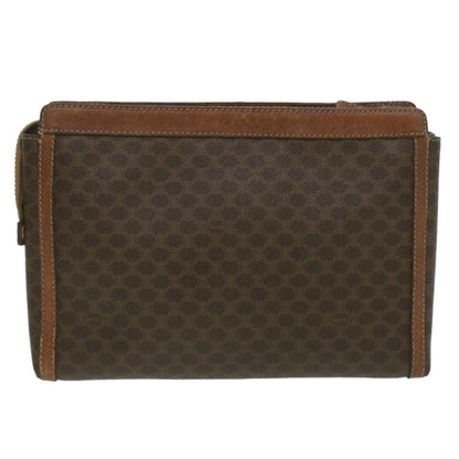 Luxury CELINE Macadam Canvas Coin Purse Clutch Bag PVC Leather 2Set Brown kk159