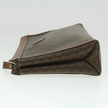 Luxury CELINE Macadam Canvas Coin Purse Clutch Bag PVC Leather 2Set Brown kk159