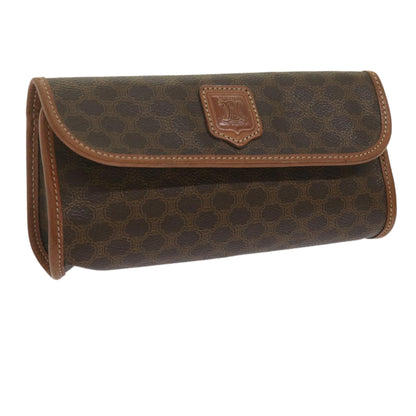 Luxury CELINE Macadam Canvas Pouch PVC Leather Brown kk204
