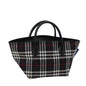 Luxury BurberrySs Nova Check Blue Label Hand Bag Nylon Black Auth kk207