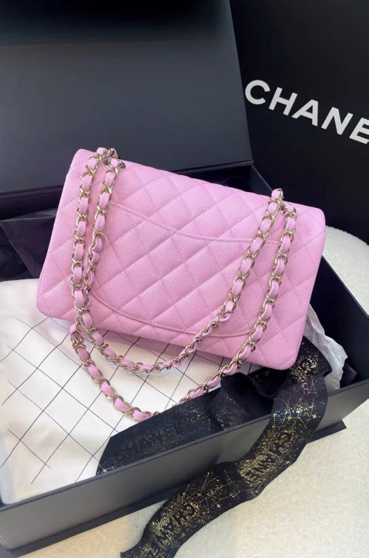Chanel Pink Lychee Leather Small Cf Chain Bag Rovelle Bags