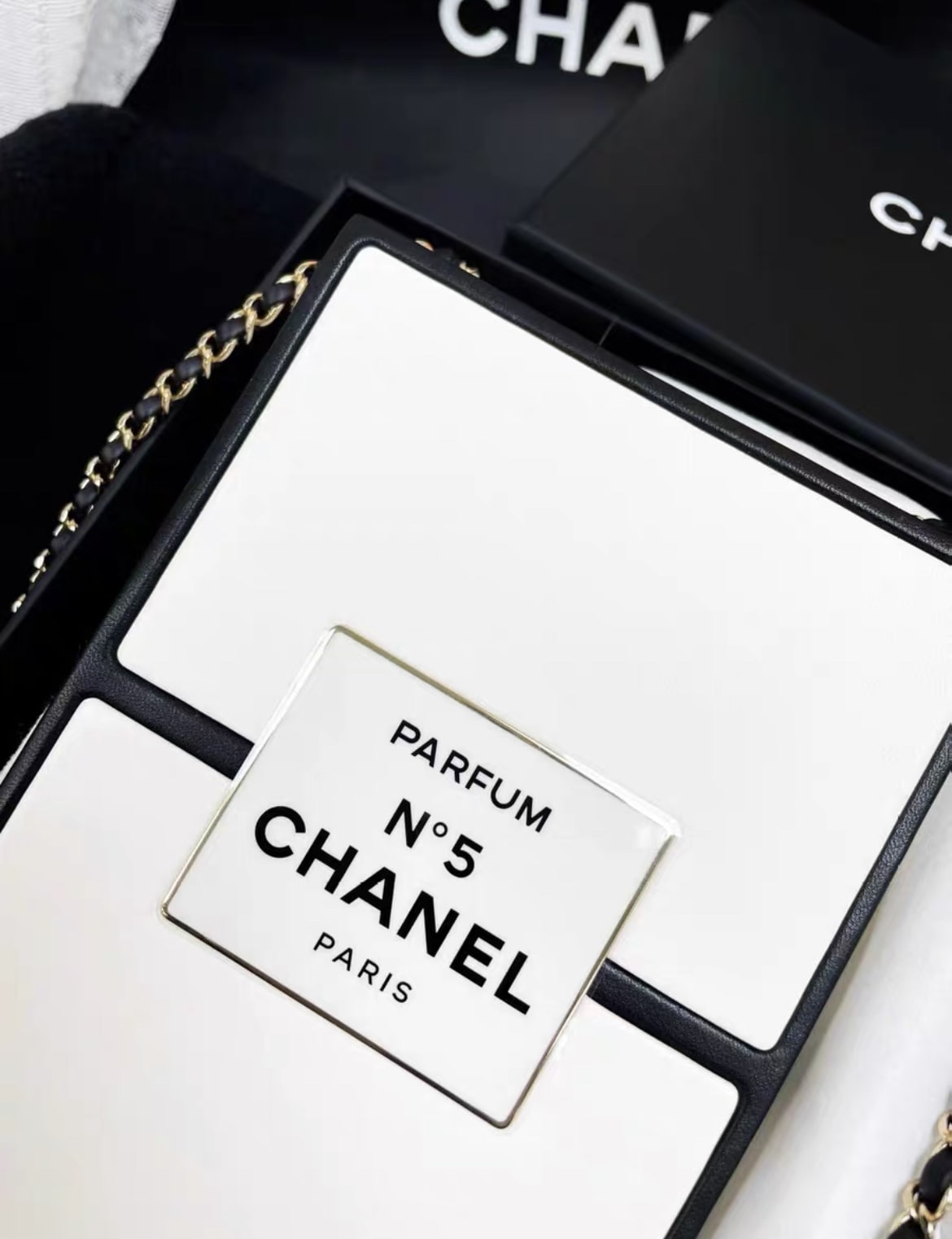 Chanel Luxury Leather Black Clutch Rovelle Bags