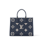 LV OnTheGo MM Navy Blue cream