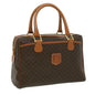 Luxury CELINE Macadam Canvas Hand Bag PVC Leather Brown lt678