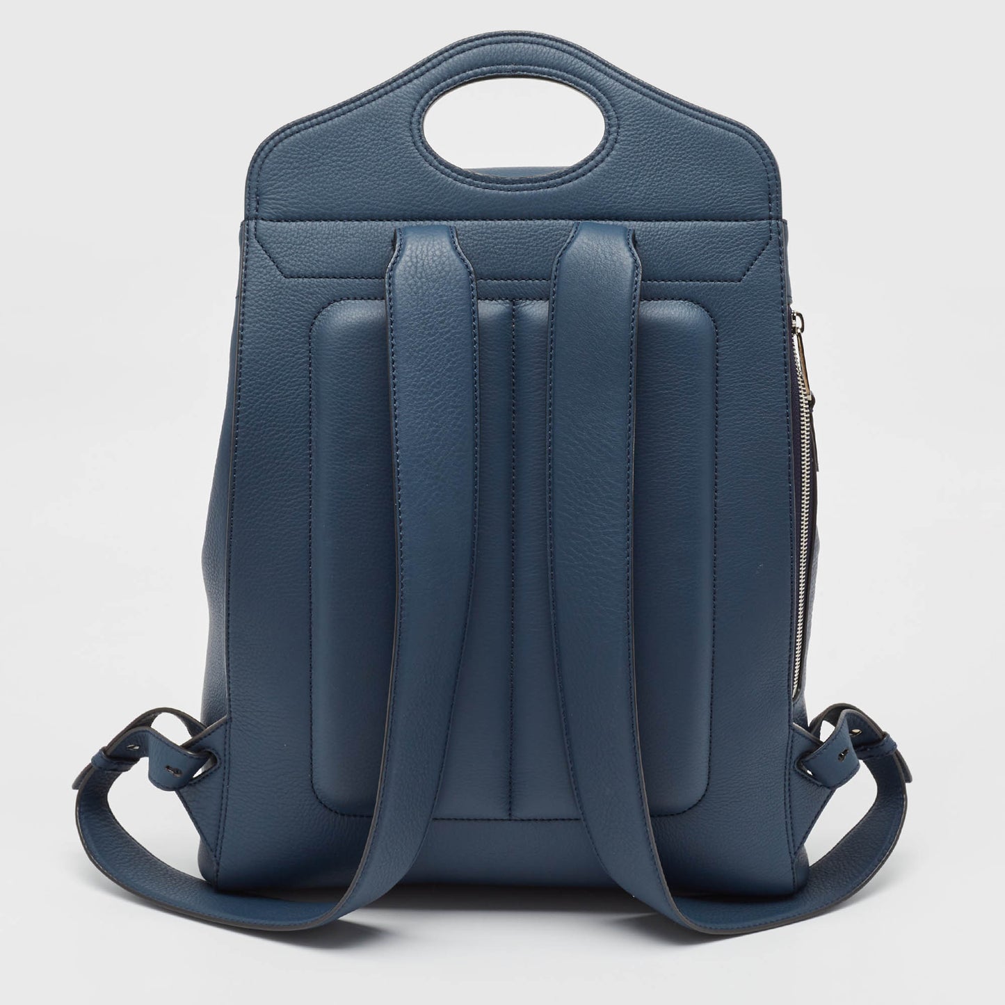 Burberry Ash Grain Leather Blue Backpack